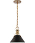Outpost 1-Light Pendant Matte Black / Burnished Brass