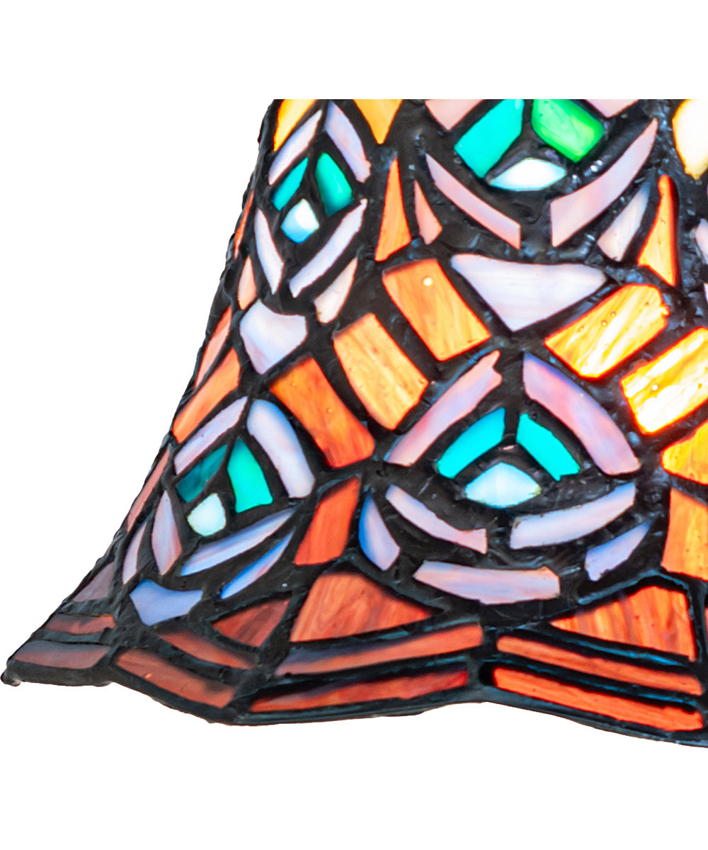 8" Wide Tiffany Peacock Feather Flushmount