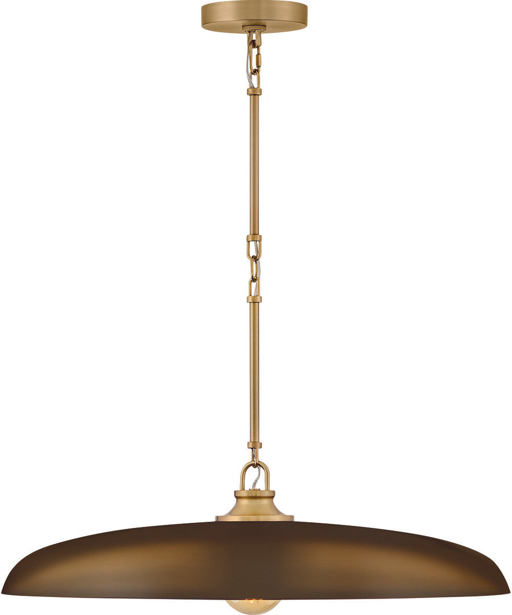Sadie 1-Light Medium Dome Chandelier in Lacquered Brass