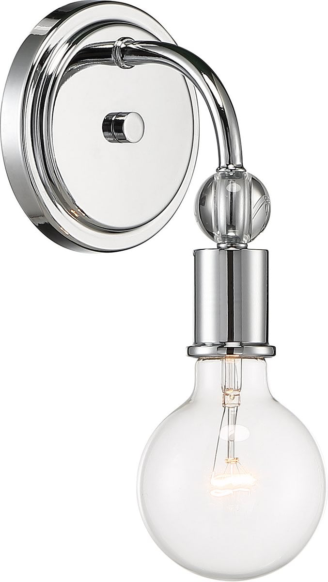5"W Bounce 1-Light Vanity & Wall Polished Nickel