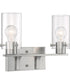 15"W Sommerset 2-Light Vanity & Wall Brushed Nickel