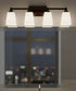 27"W 4-Light LED Bath Vanity Light Fixture Oil Rubbed Bronze Finish with Square Glass Shades