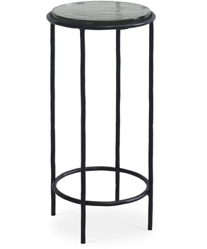 Accent Table in Black on Textured Iron