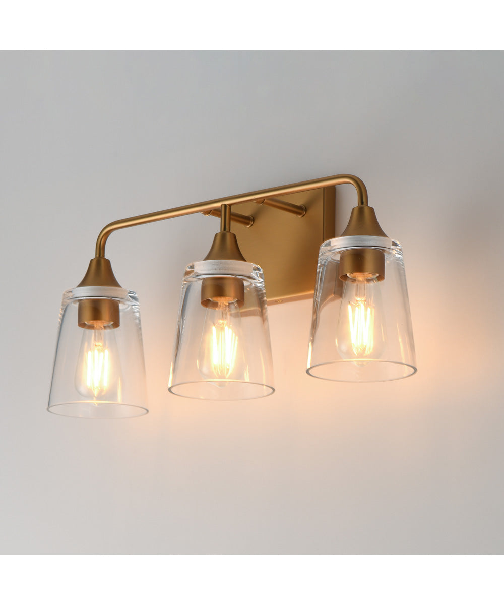Hudson 3-Light Bath Vanity Natural Aged Brass