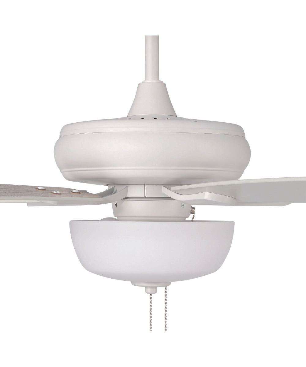 EOS 2 Light Frosted White Bowl 52" Ceiling Fan 2-Light Fan White