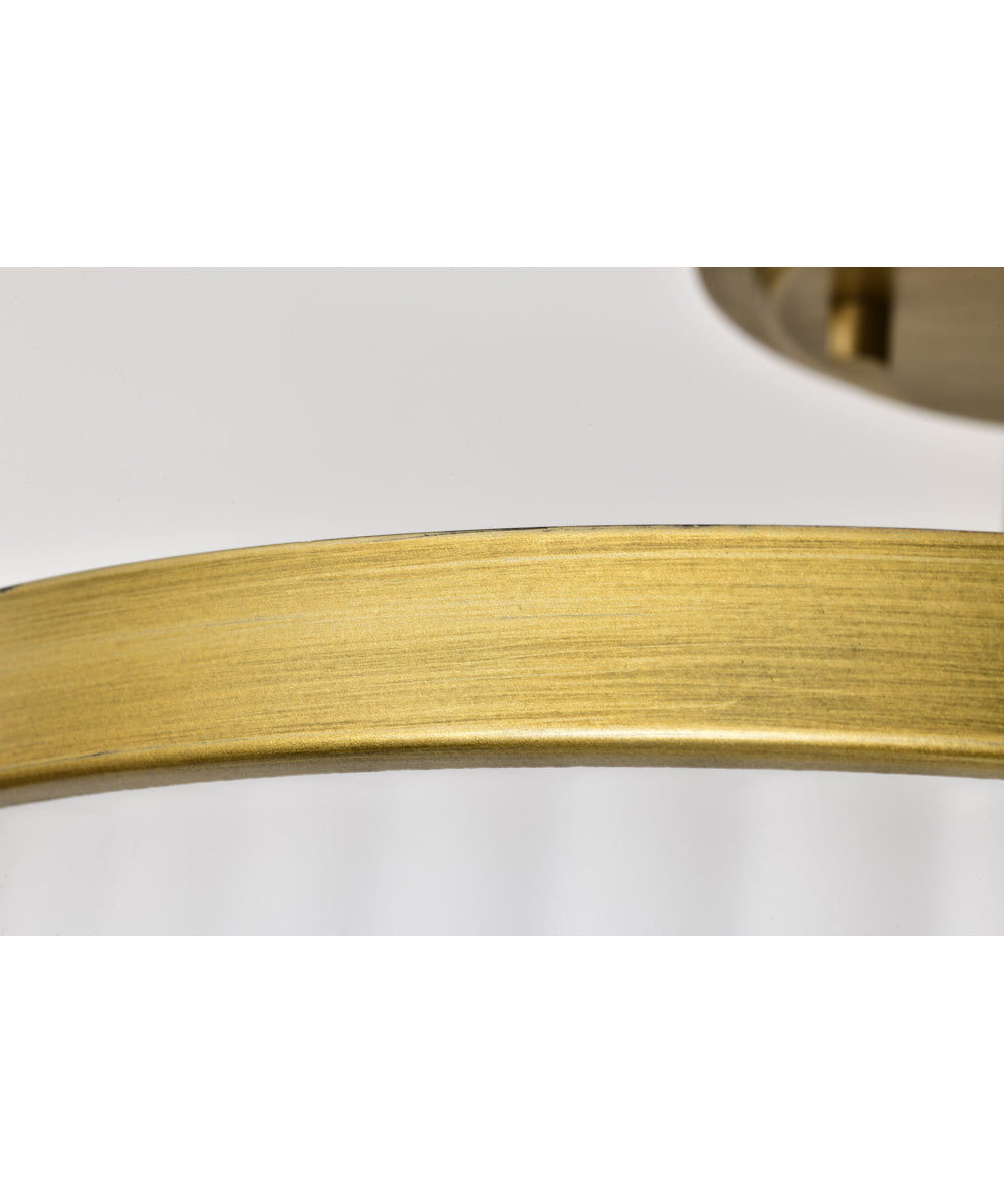 Solara 3-Light Close-to-Ceiling Natural Brass