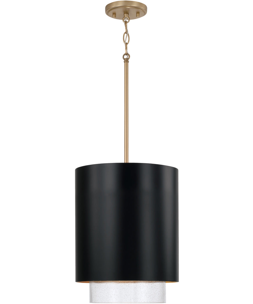 Weller 1-Light Pendant Matte Brass and Black