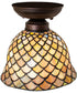 8" Wide Tiffany Fishscale Flushmount