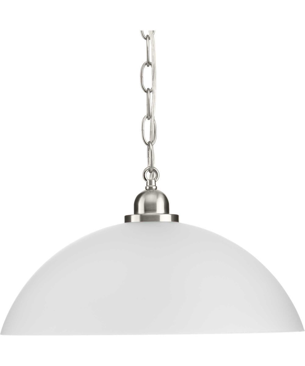 Classic Dome 1-Light Transitional Pendant Brushed Nickel