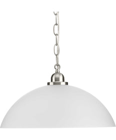 Classic Dome 1-Light Transitional Pendant Brushed Nickel