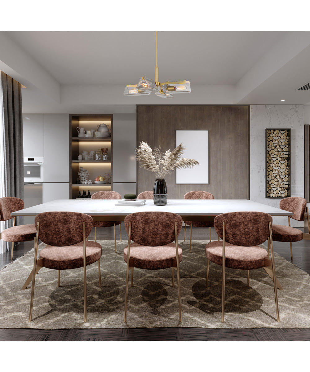 Latitude 4 Light Chandelier  Brushed Gold