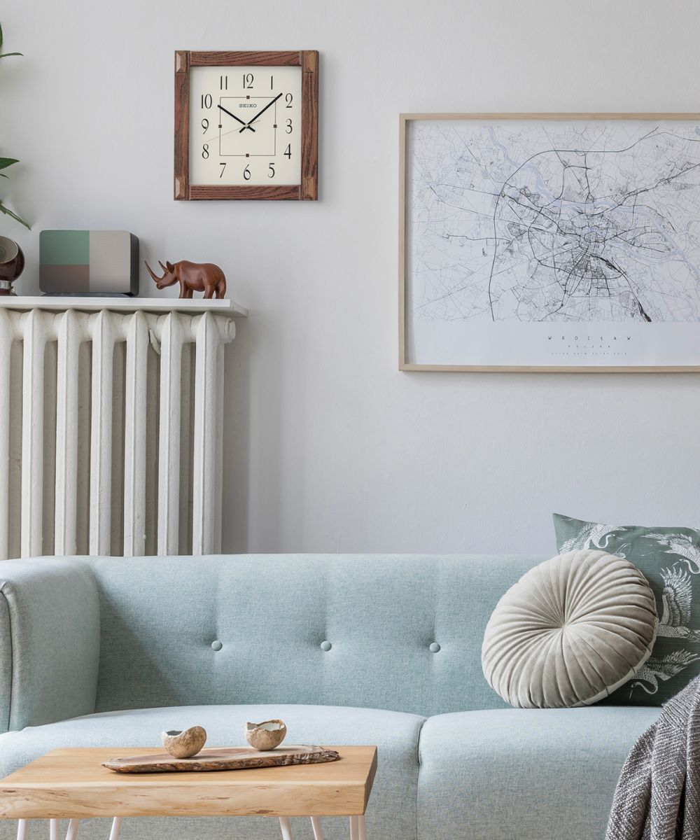 Square Medium Brown Wood Wall Clock