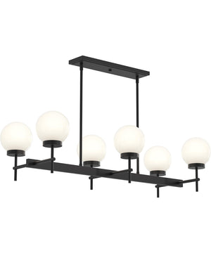 Rigsby 6-Light Linear Chandelier Matte Black