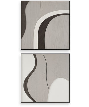 Joel Modern Wood Wall Art Set of 2