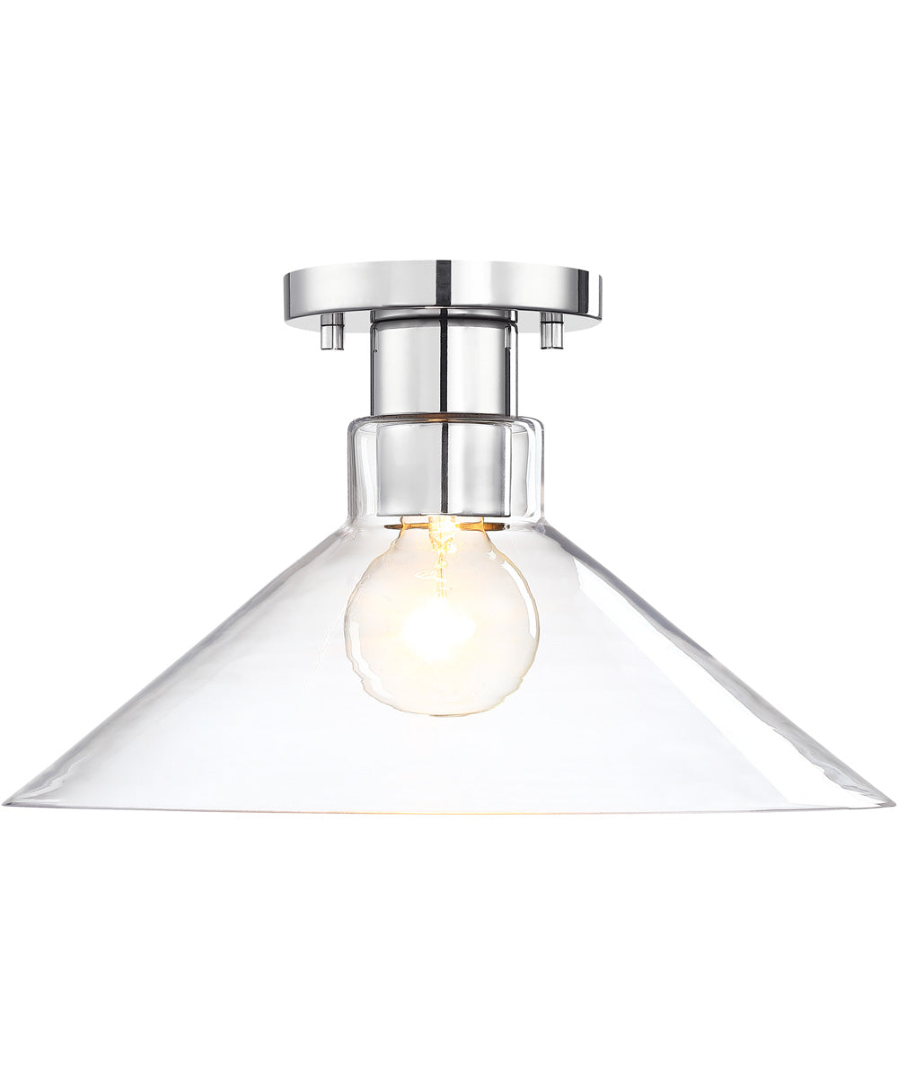 Leena 1 Light Semi Flush Mount Polished Nickle
