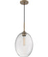 10"W Aria 1-Light Pendant Burnished Brass