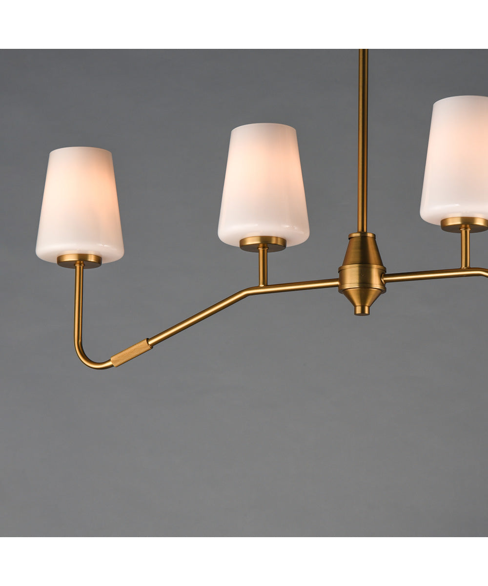 Durham 4-Light Linear Chandelier Natural Aged Brass