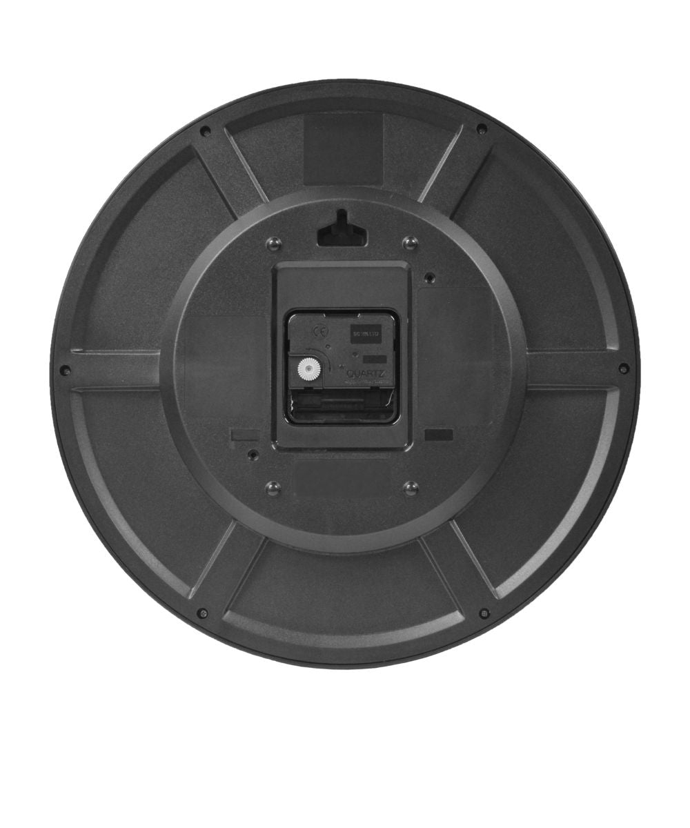 OPEN BOX Wall Clock Sano Metallic Black Glass Cover