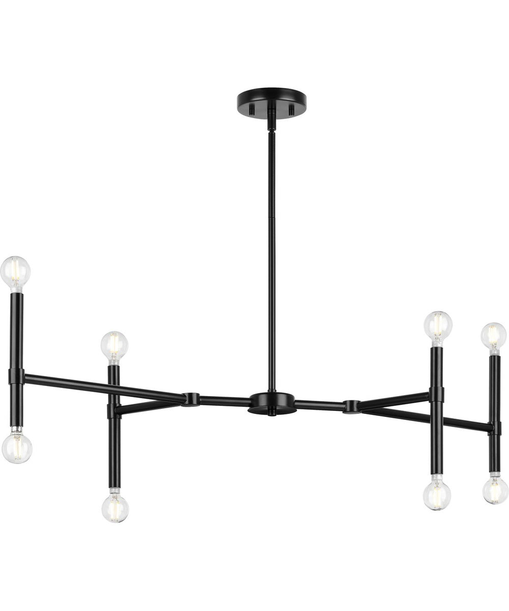 Arya 8-Light Linear Chandelier Matte Black