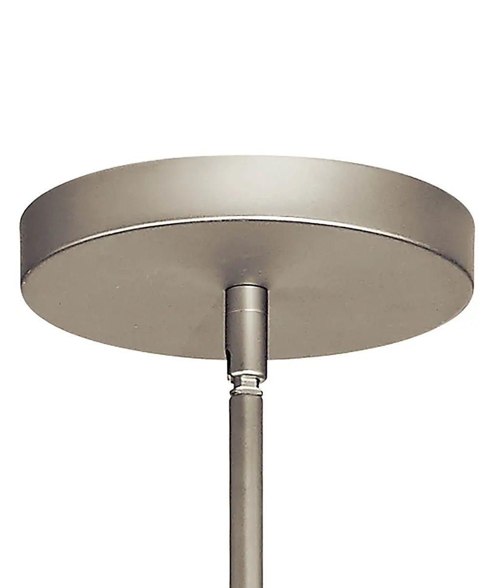 18"w Mercel 3-Light Modern Drum LED Pendant Satin Nickel Finish with White Linen Shade