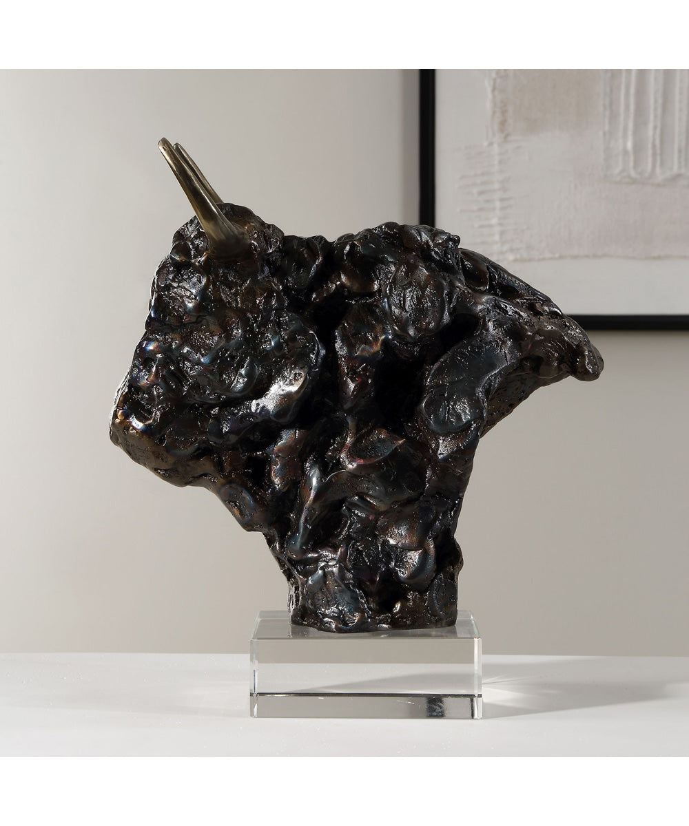 Bison Bust Bronze Sculpture