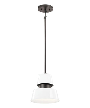 Lozano 9"W 1-Light White Finish Metal Cone Shade Indoor/Outdoor Pendant Light by Kichler
