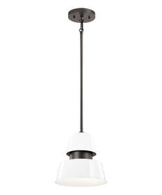 Lozano 9"W 1-Light White Finish Metal Cone Shade Indoor/Outdoor Pendant Light by Kichler