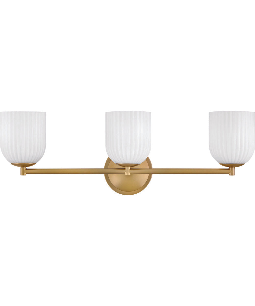 Ava 3-Light Medium Three Light Vanity in Lacquered Brass
