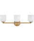Ava 3-Light Medium Three Light Vanity in Lacquered Brass
