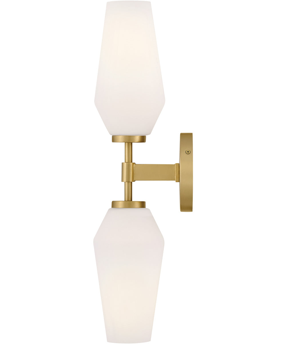 Gio 2-Light Large Two Light Sconce in Lacquered Brass