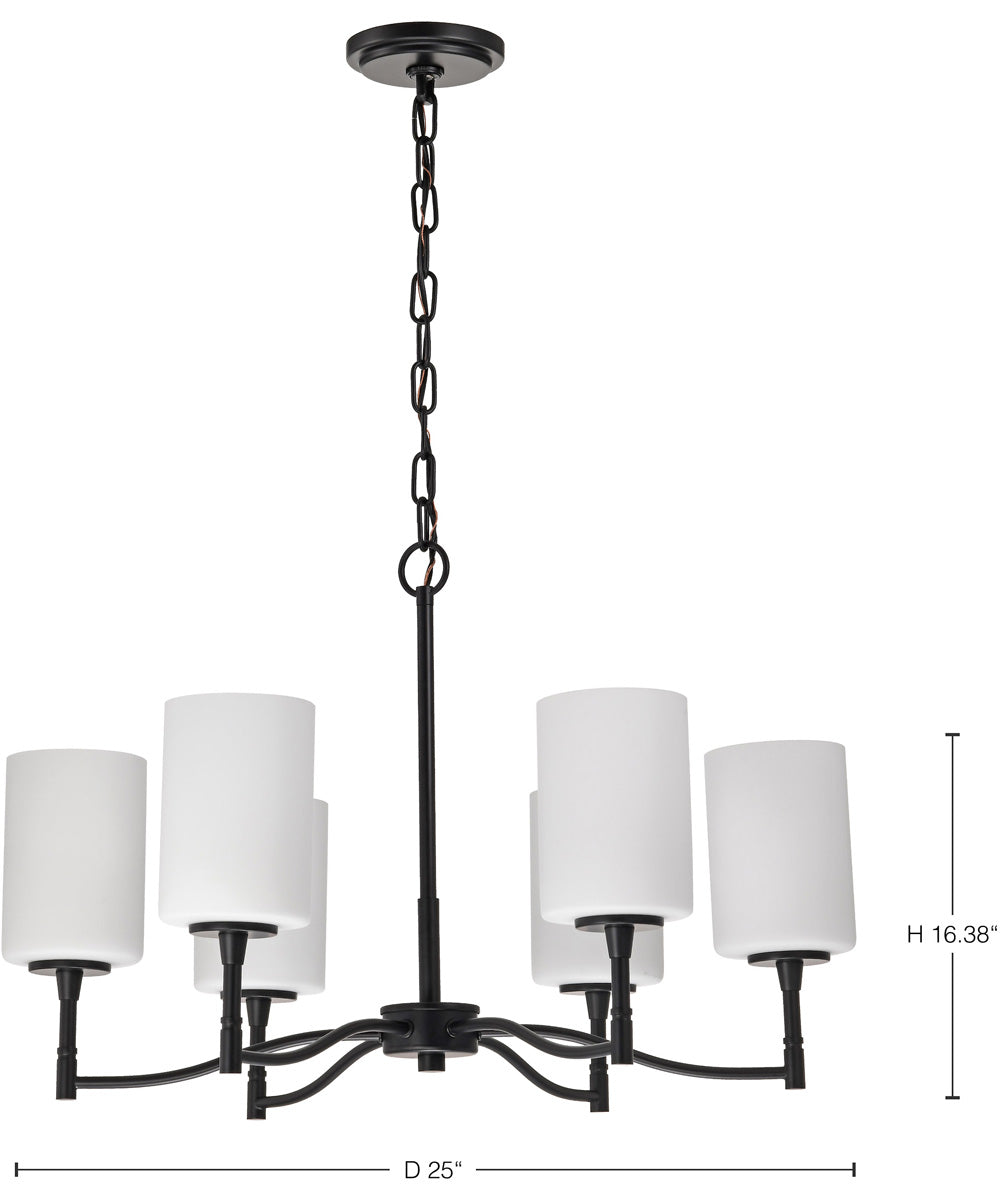 Liam 6-Light Chandelier Matte Black