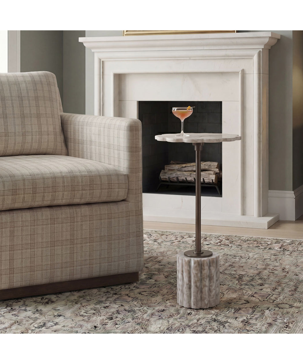 Lana Scalloped Marble Drink Table