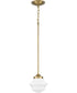 School House 1-Light Mini-Pendant Vintage Brass