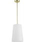 Clarion 1-Light Etched White Pendant P500430 Satin Brass