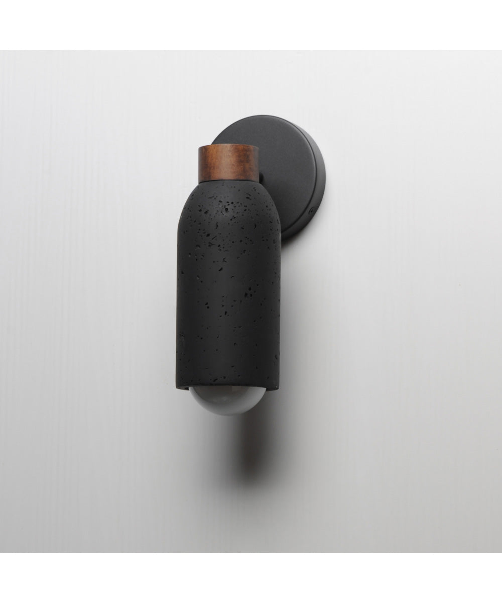 Pompeii 1-Light Wall Sconce Lava / Black