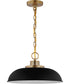 Colony 1-Light Pendant Matte Black / Burnished Brass