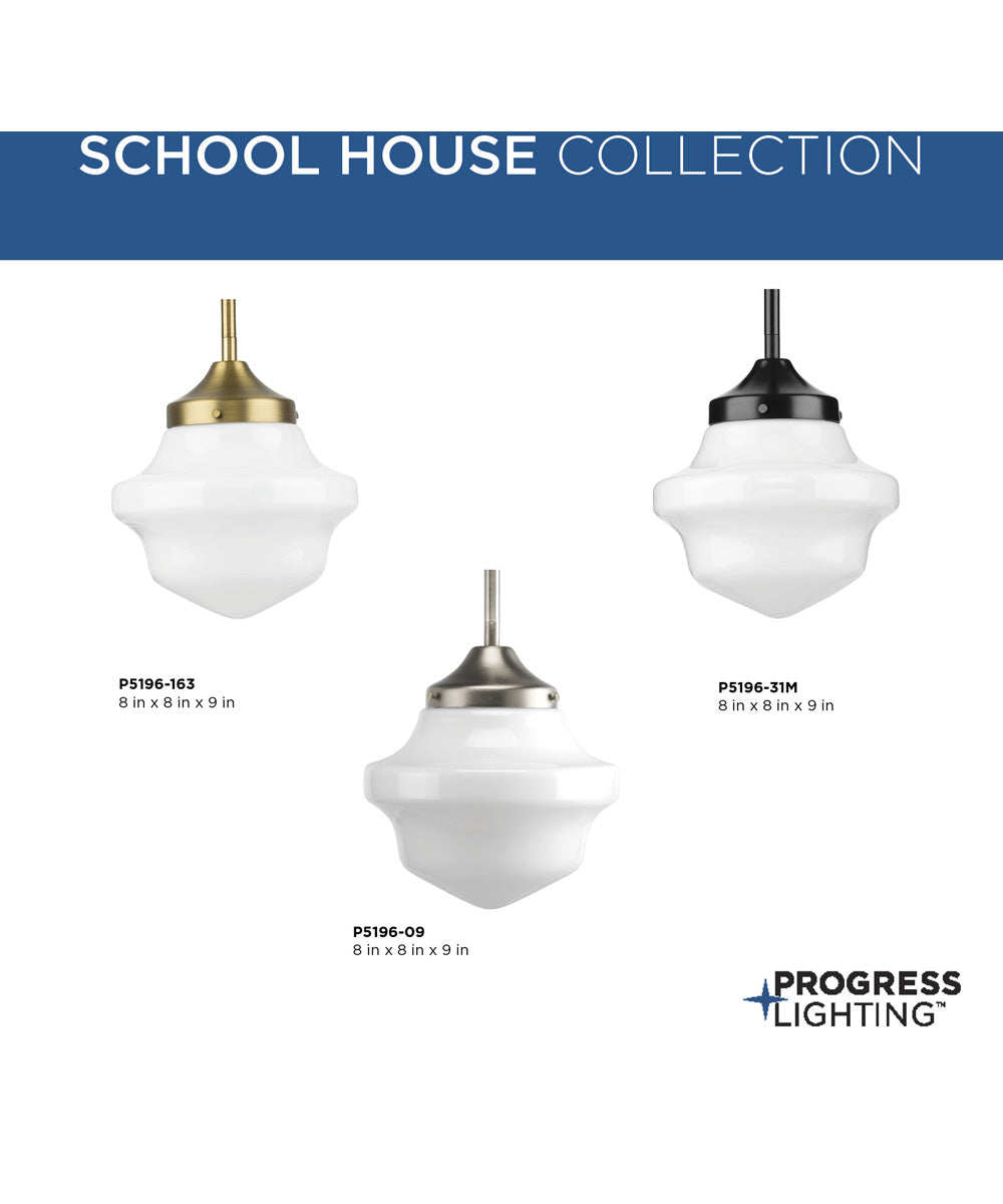School House 1-Light Mini-Pendant Vintage Brass