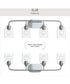 Ilia 4-Light Bath Vanity with Clear Glass Shade Polished Chrome