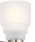 15"w Vionnet 2-Light Bath Light Brushed Nickel Finish with Satin Etched Glass Shade
