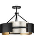 Lowery 3-Light Semi-Flush Mount Matte Black