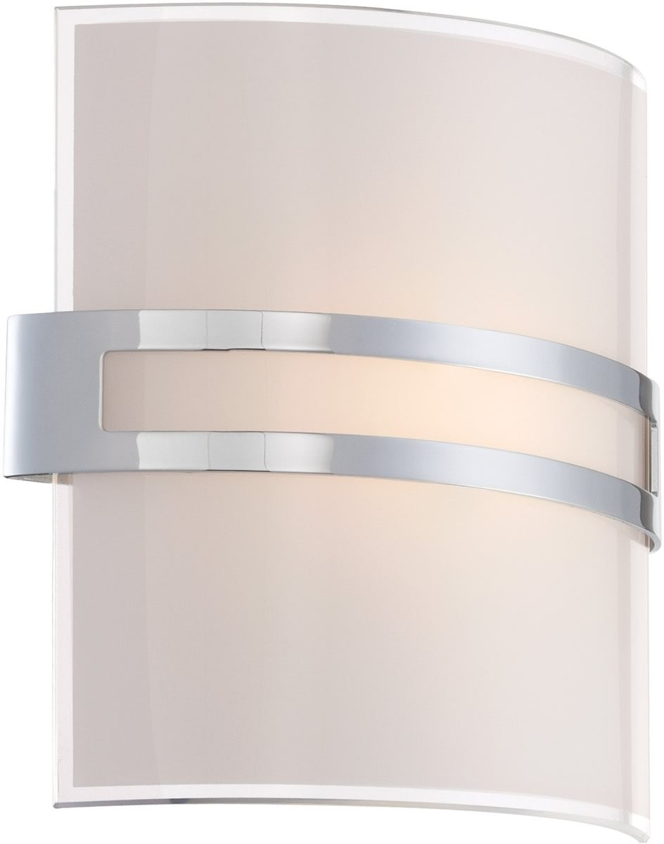 Lite Source Galena 1-light Led Sconce  Chrome/frost Glass Shade