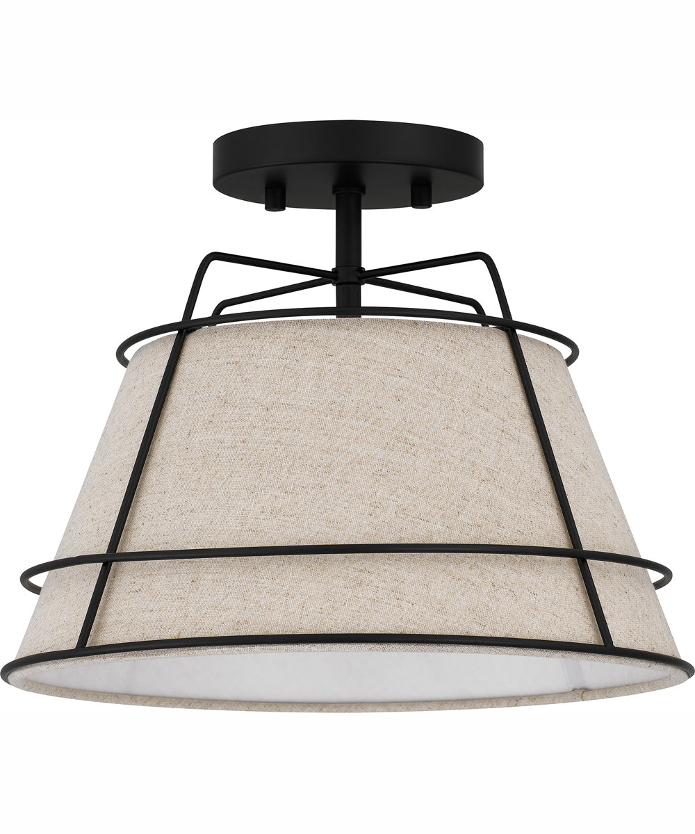 Quoizel Semi-Flush Mount Medium 1-light Semi Flush Mount Matte Black