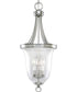Seeded Glass 3-Light Foyer Pendant Brushed Nickel