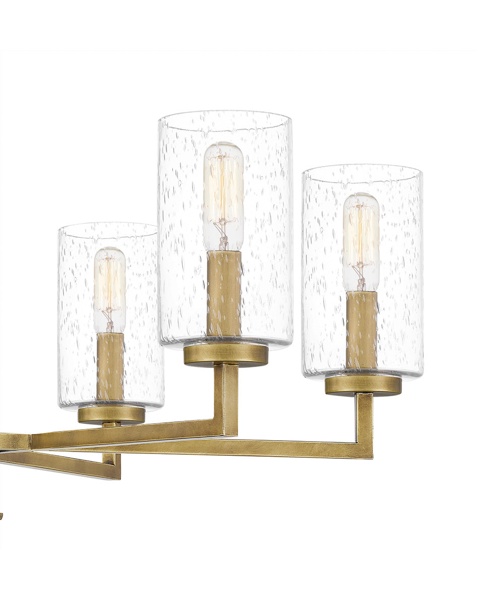 Sunburst 6-light Chandelier Weathered Brass