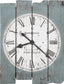 30"H Mack Road Wall Clock Hand Painted Antique Blue