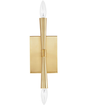 Rome 2-Light Wall Sconce Satin Brass