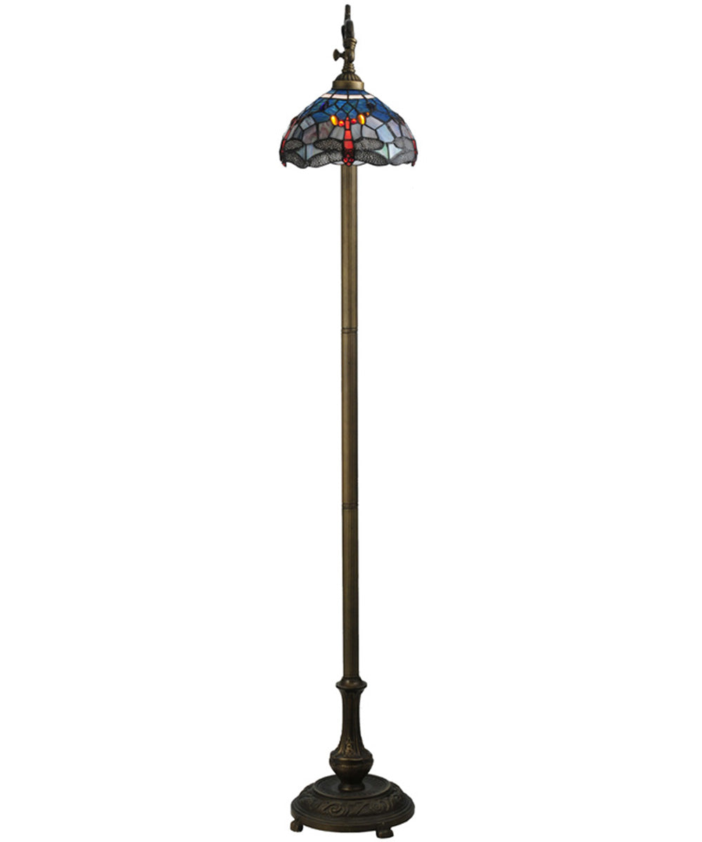 61"H Tiffany Hanginghead Dragonfly Bridge Arm Floor Lamp