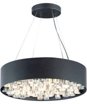 Pipes 24 inch LED Pendant Black / Brushed Aluminum