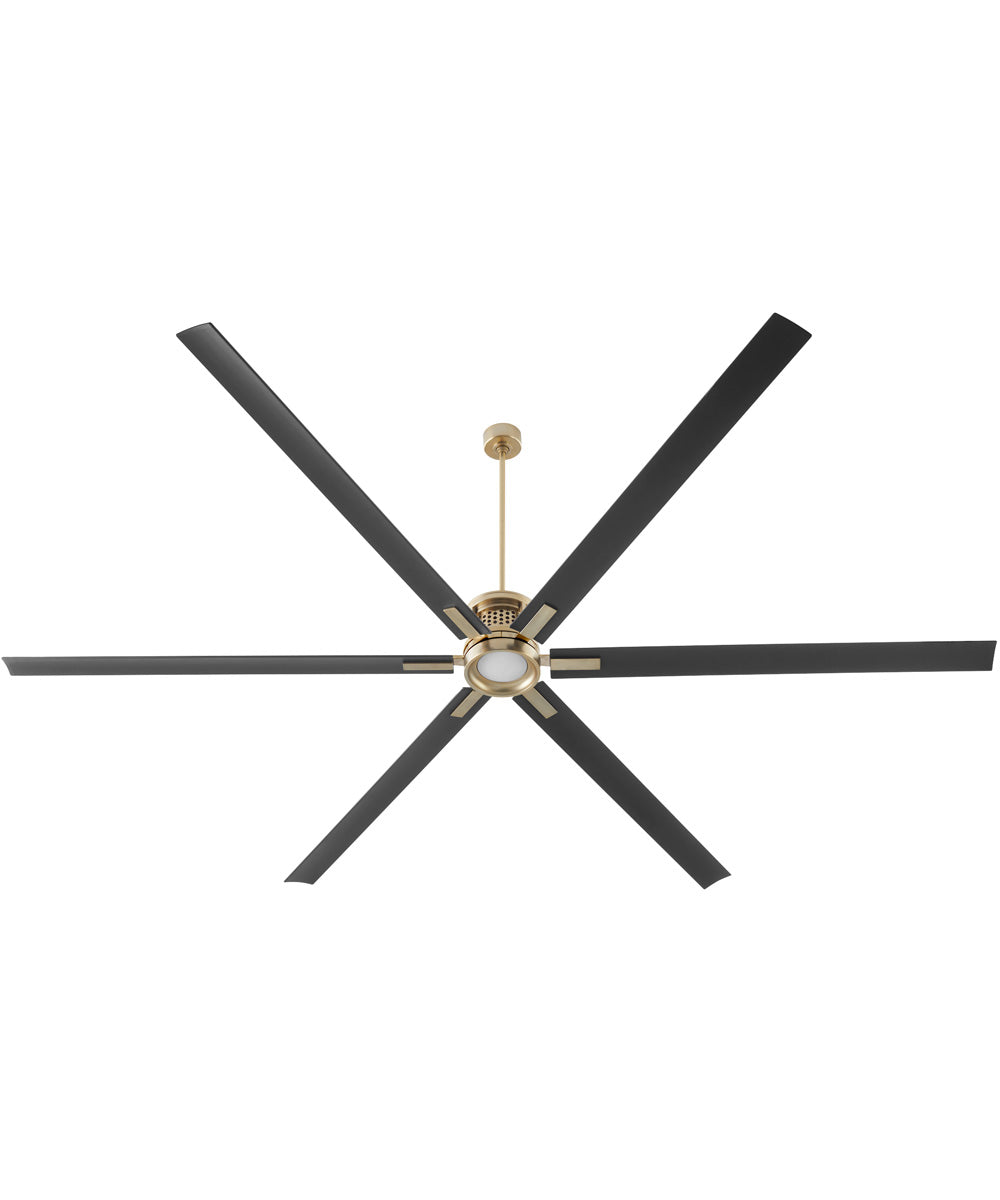 120" Zeus Patio Ceiling Fan Aged Brass