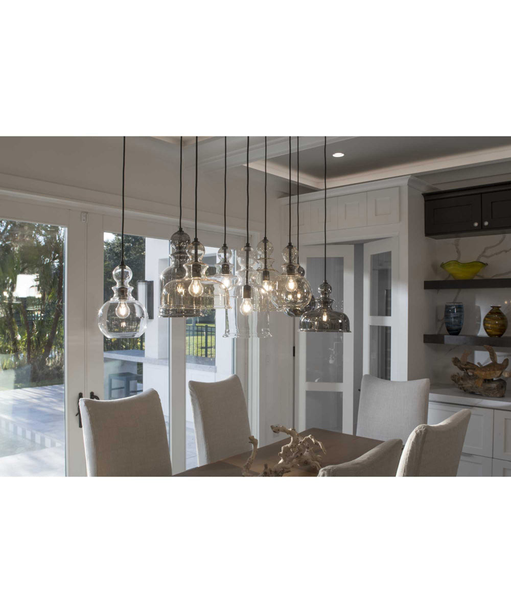 Staunton 1-Light Smoke Glass Global Pendant Light Graphite